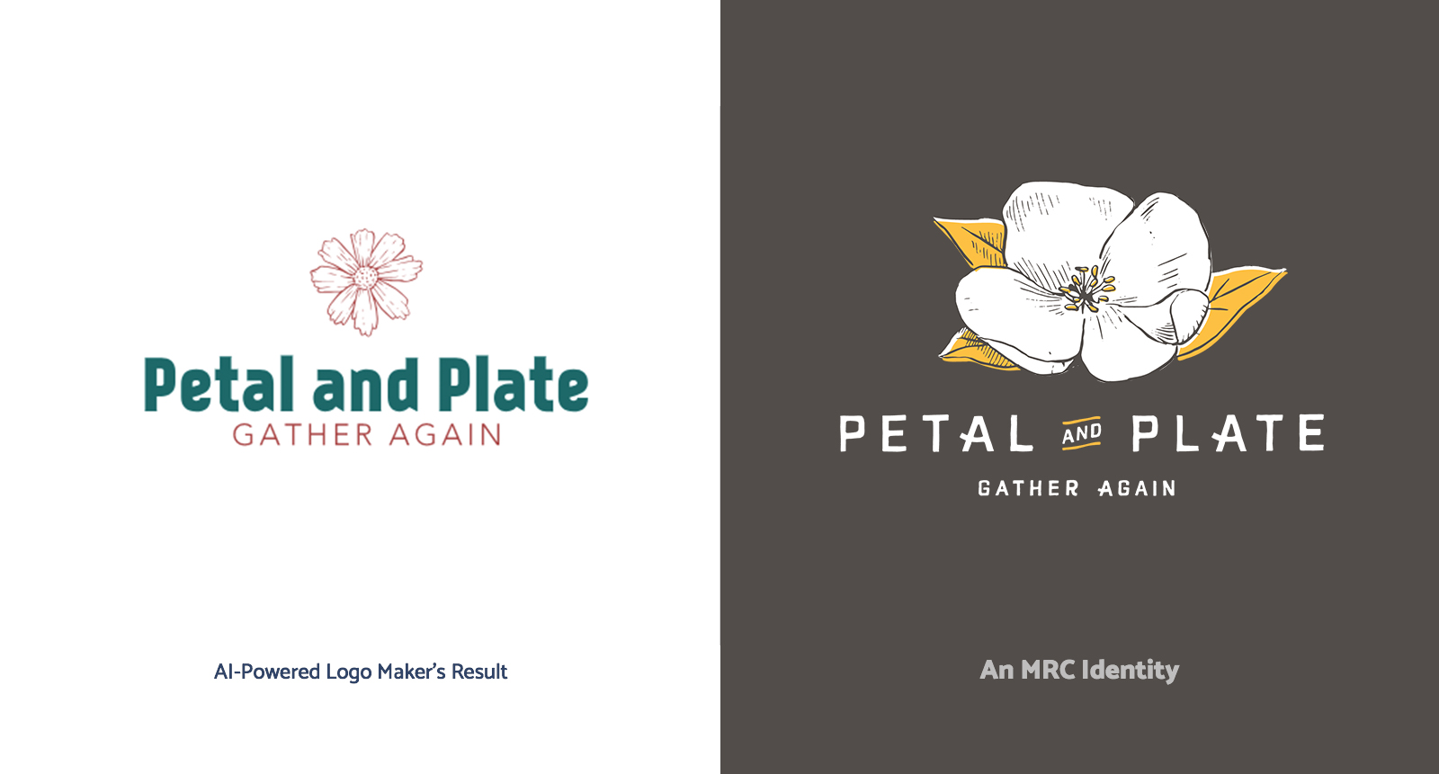 LogoJoy versus MRC Raleigh in a Logo Design Content for Petal and Plate