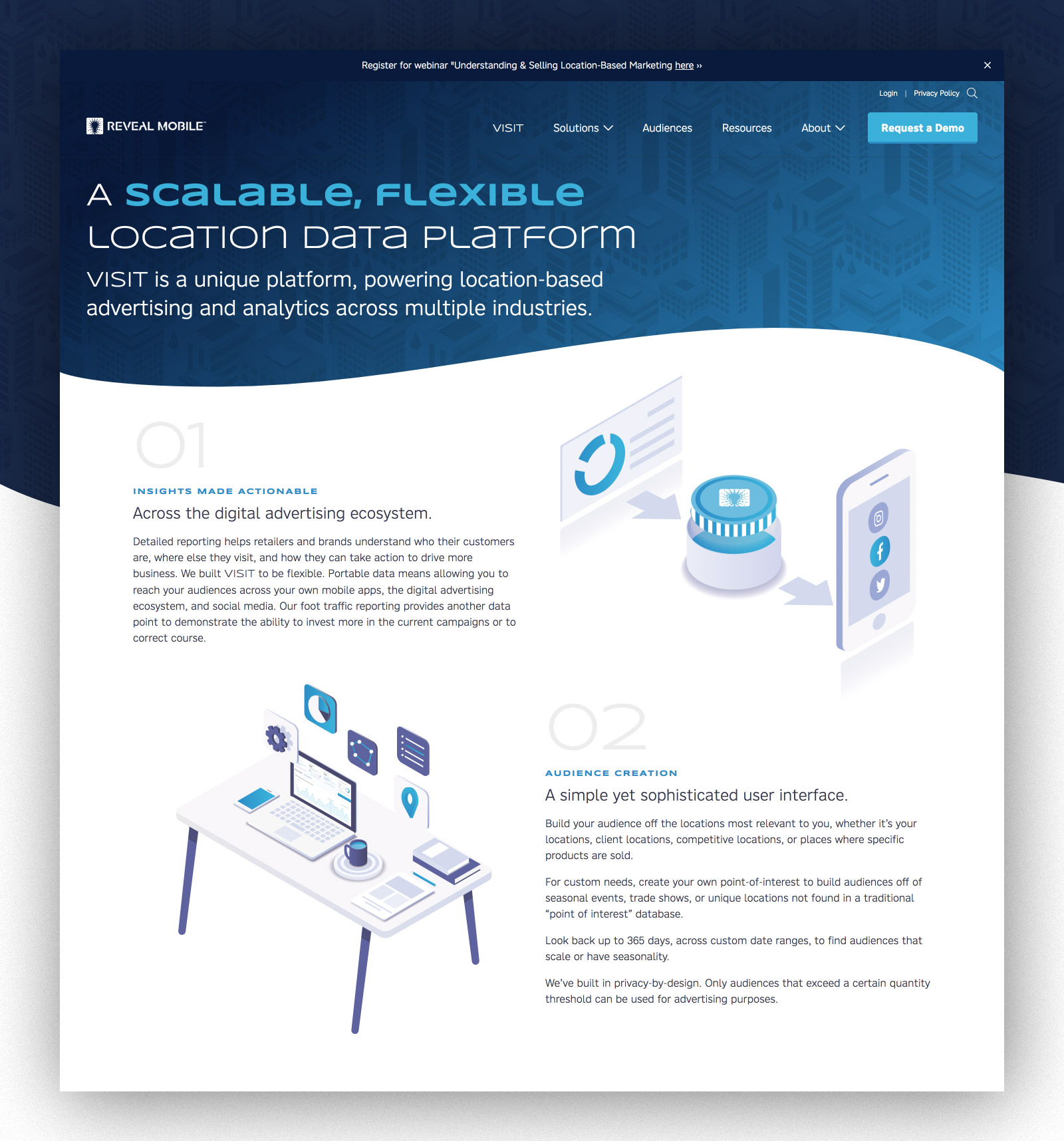 Reveal Mobile - Website Design - Visit Page