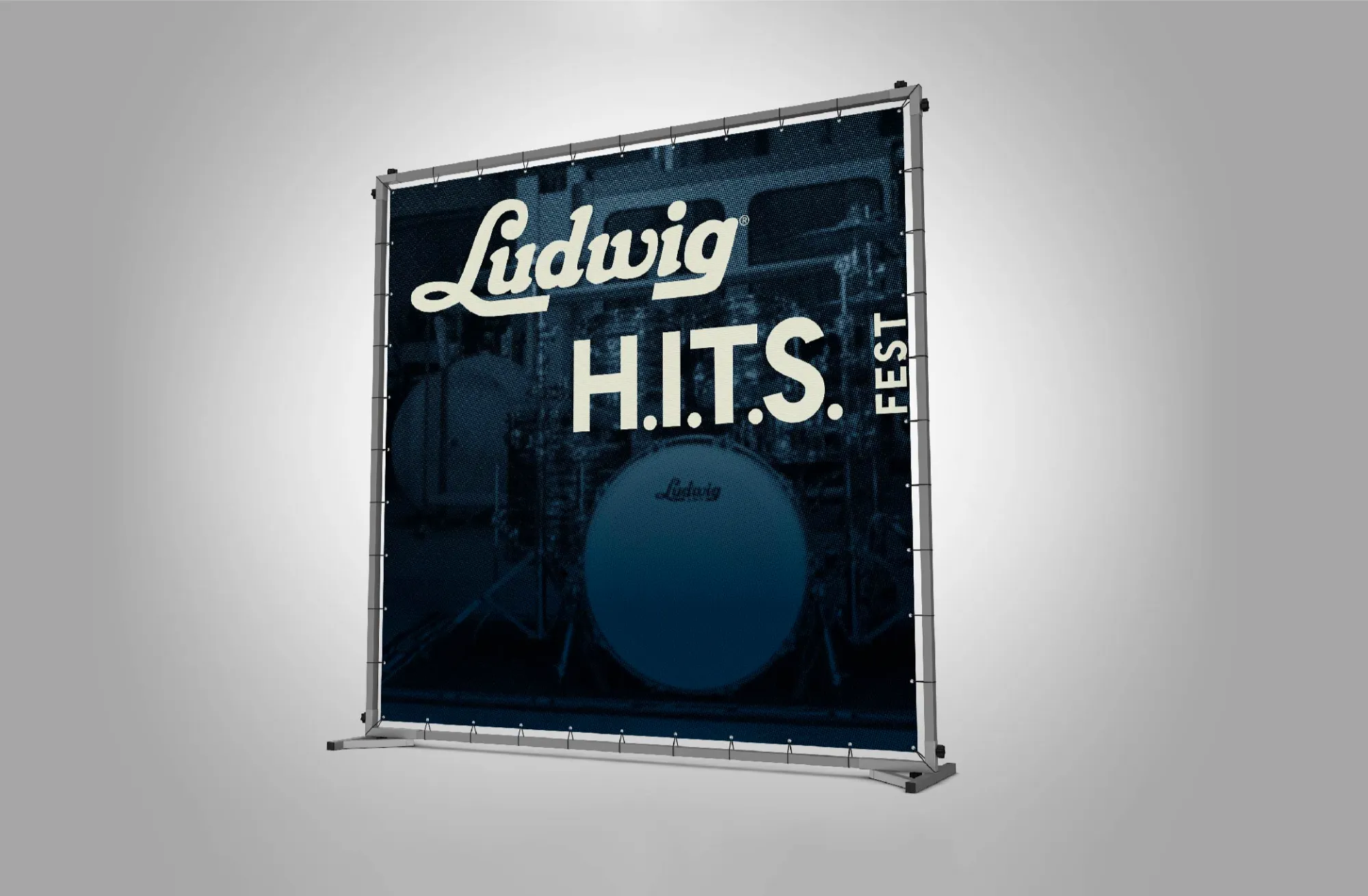 A photo backdrop banner for Ludwig HITS Fest