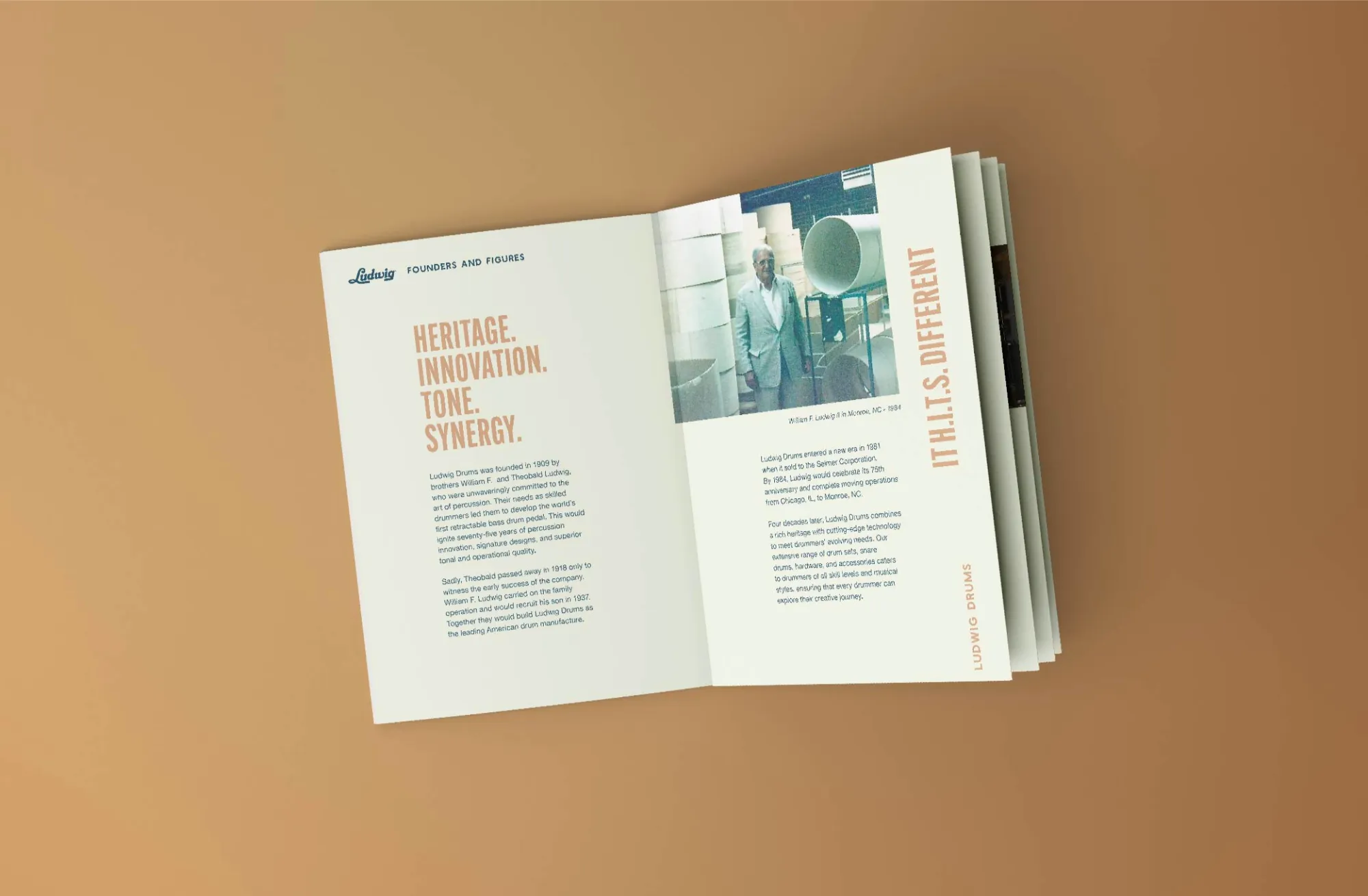An event guide booklet for Ludwig HITS Fest featuring history of Ludwig Drums, things to do and see in Monroe, and a schedule of events for the weekend