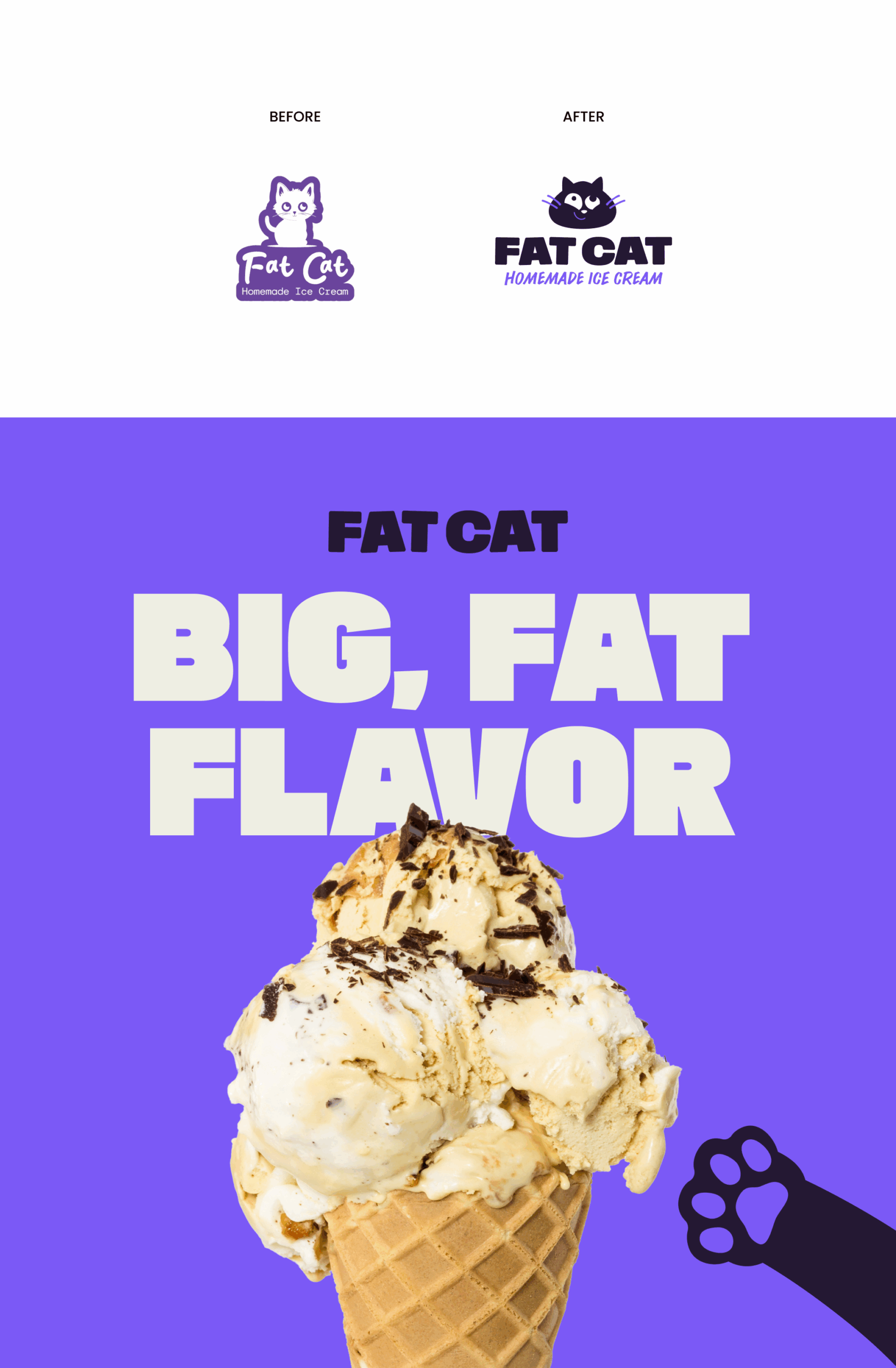 Fat Cat Homemade Ice Cream - Before and After