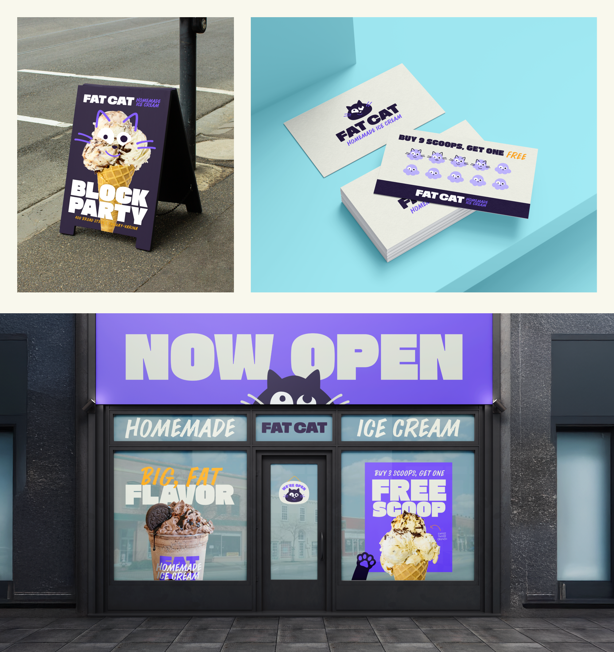 Fat Cat Homemade Ice Cream - Signage and Storefront