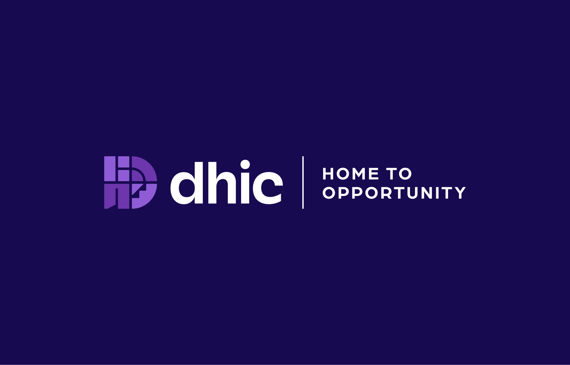 DHIC 'Home to Opportunity' new logo over dark background