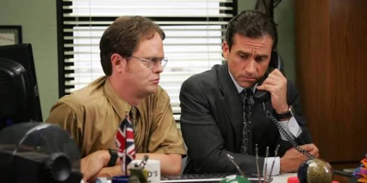 The Office Dwight and Michael on the phone