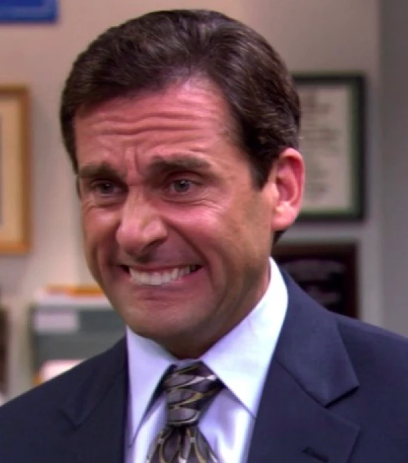 The Office Michael makes a face