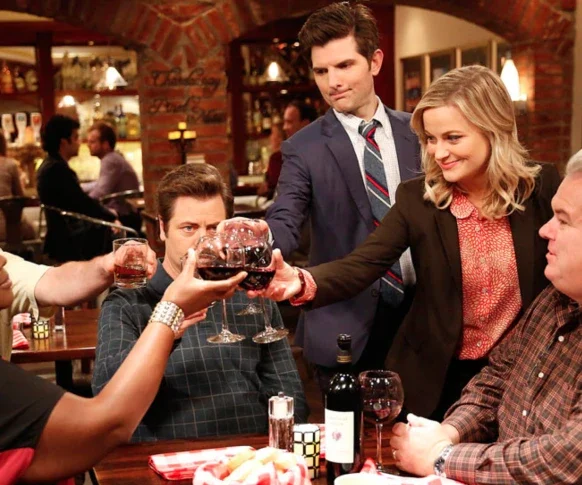 Parks & Rec toast scene