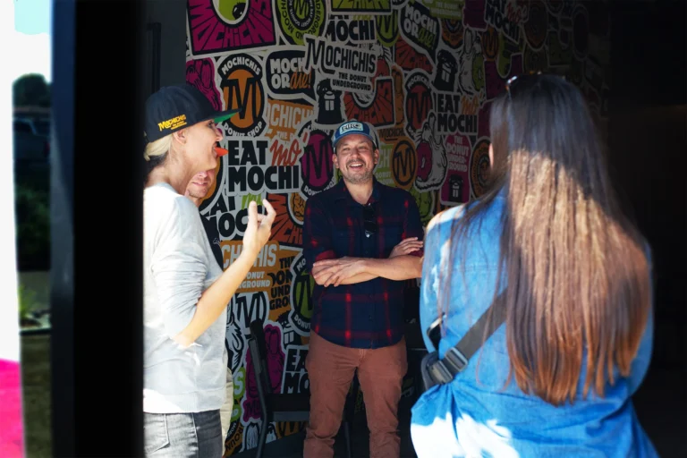 The MRC team visiting the owners of Mochichis Donut Shop in Encinitas California