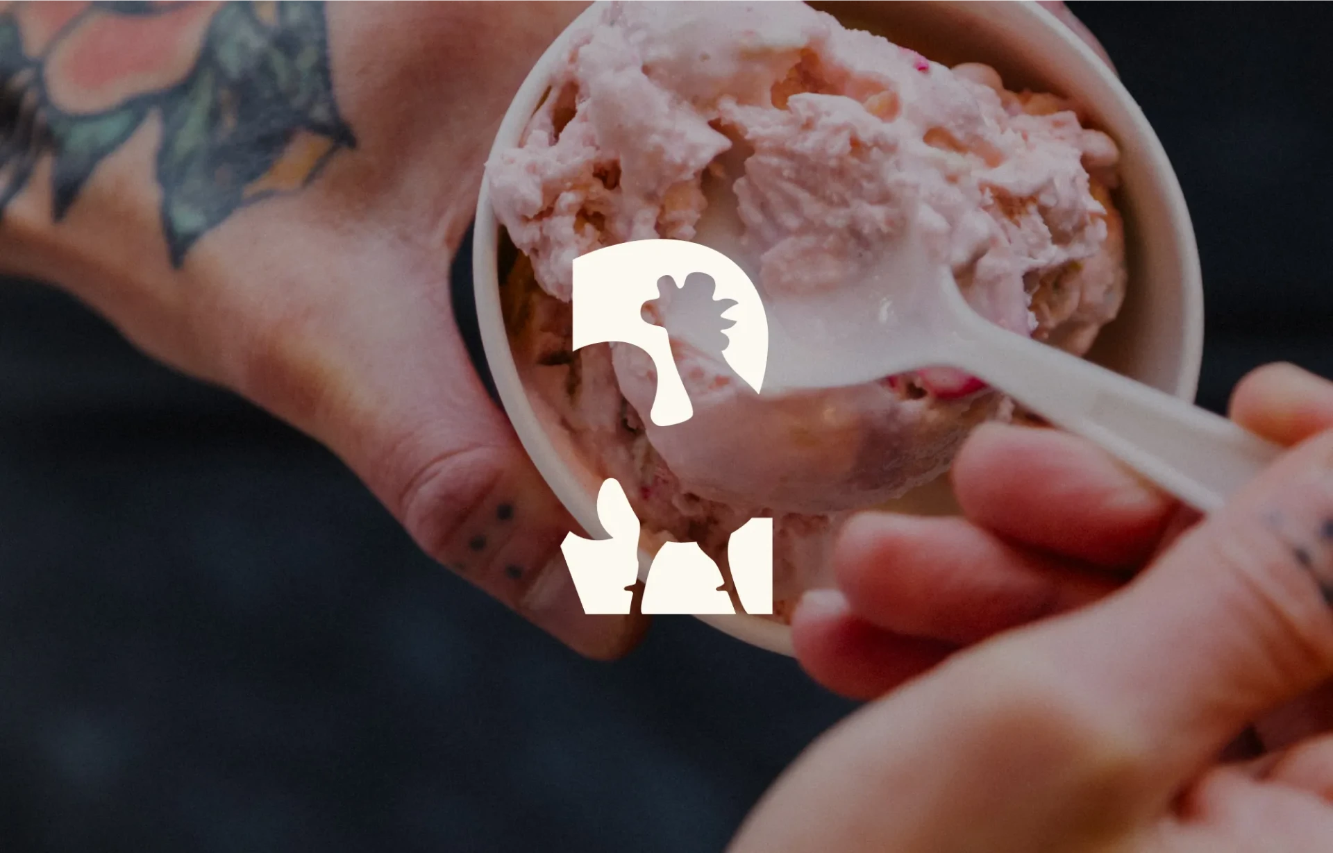 Two Roosters ice cream brand identity design