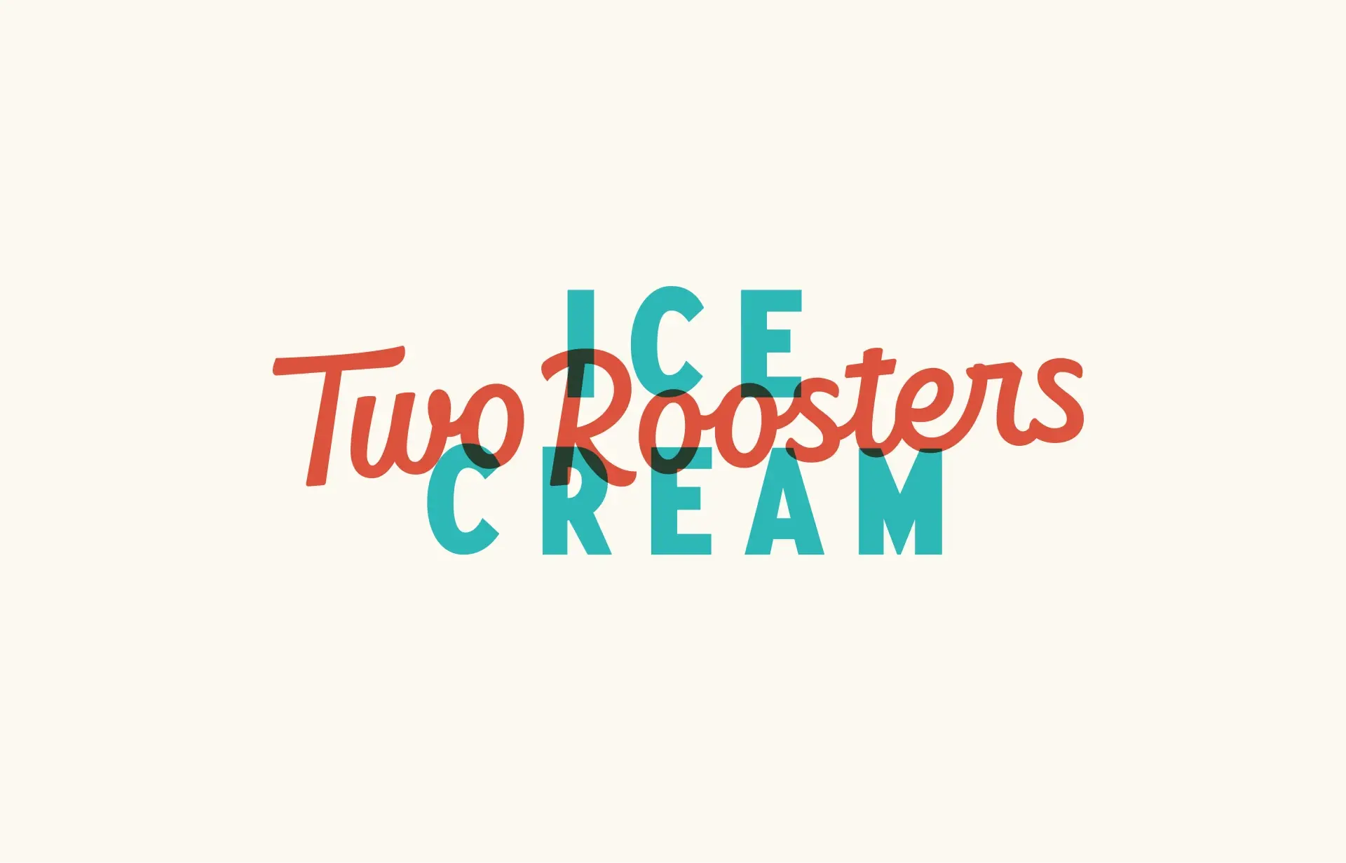 Two Roosters ice cream brand identity design