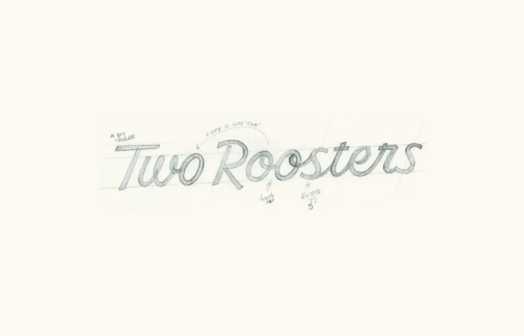 Two Roosters ice cream brand identity design