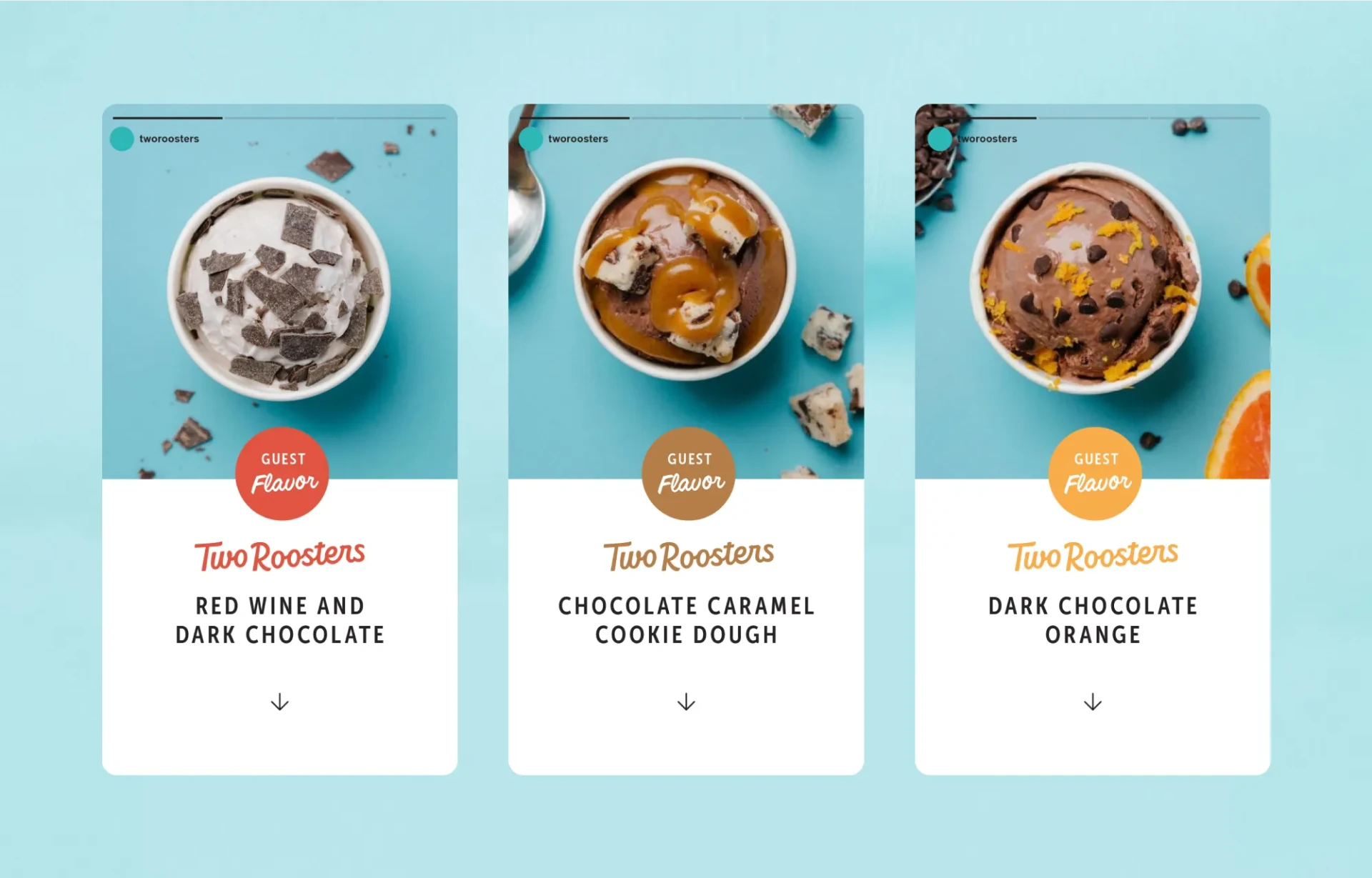 Two Roosters ice cream brand identity design