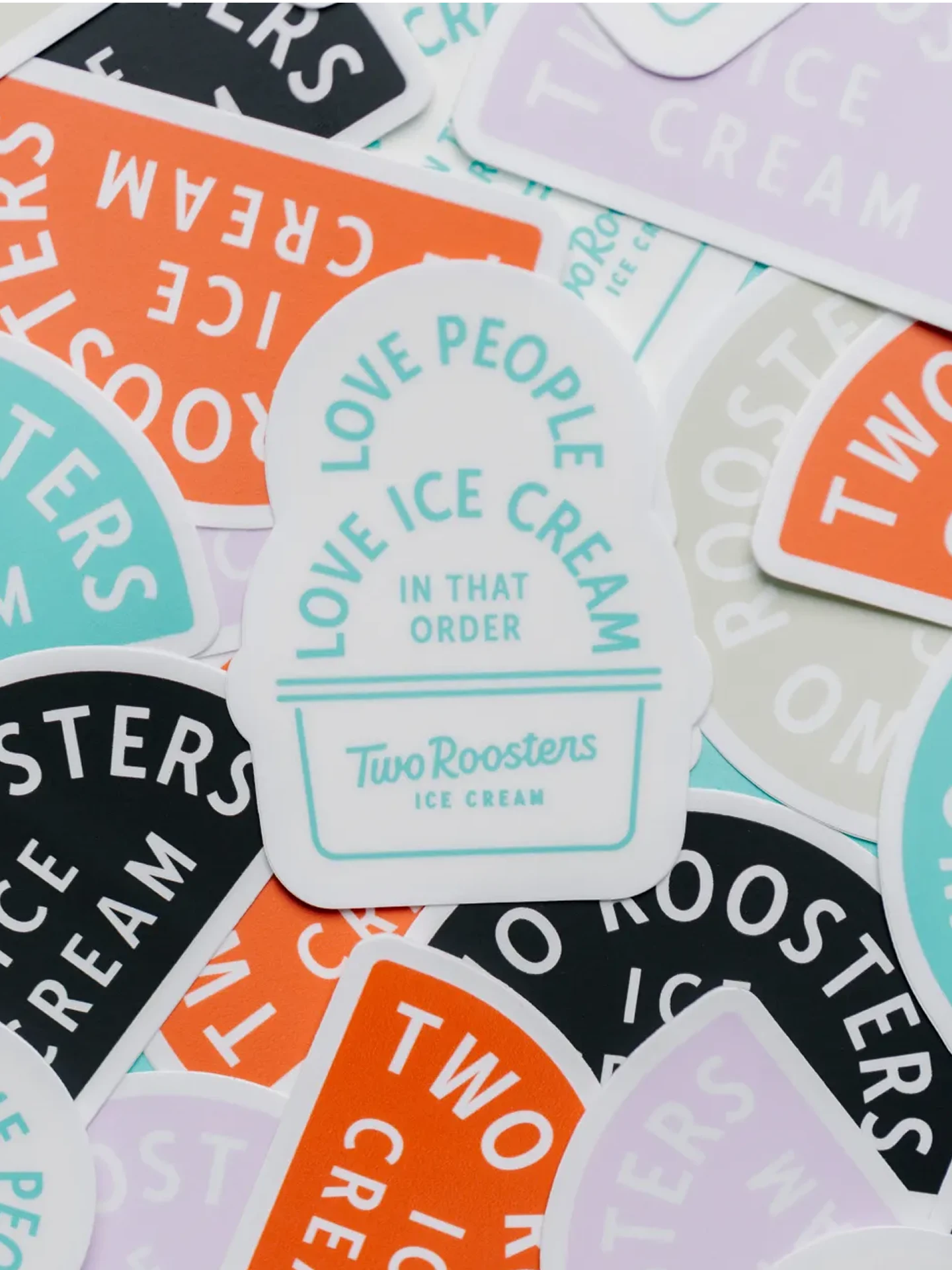 Two Roosters ice cream brand identity design