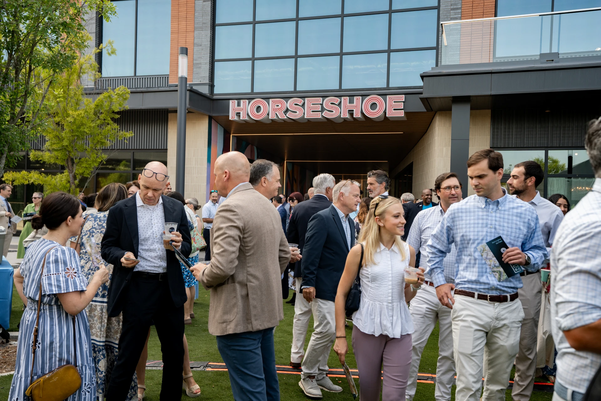 RTP 3.0 event: people gathering at the horseshoe