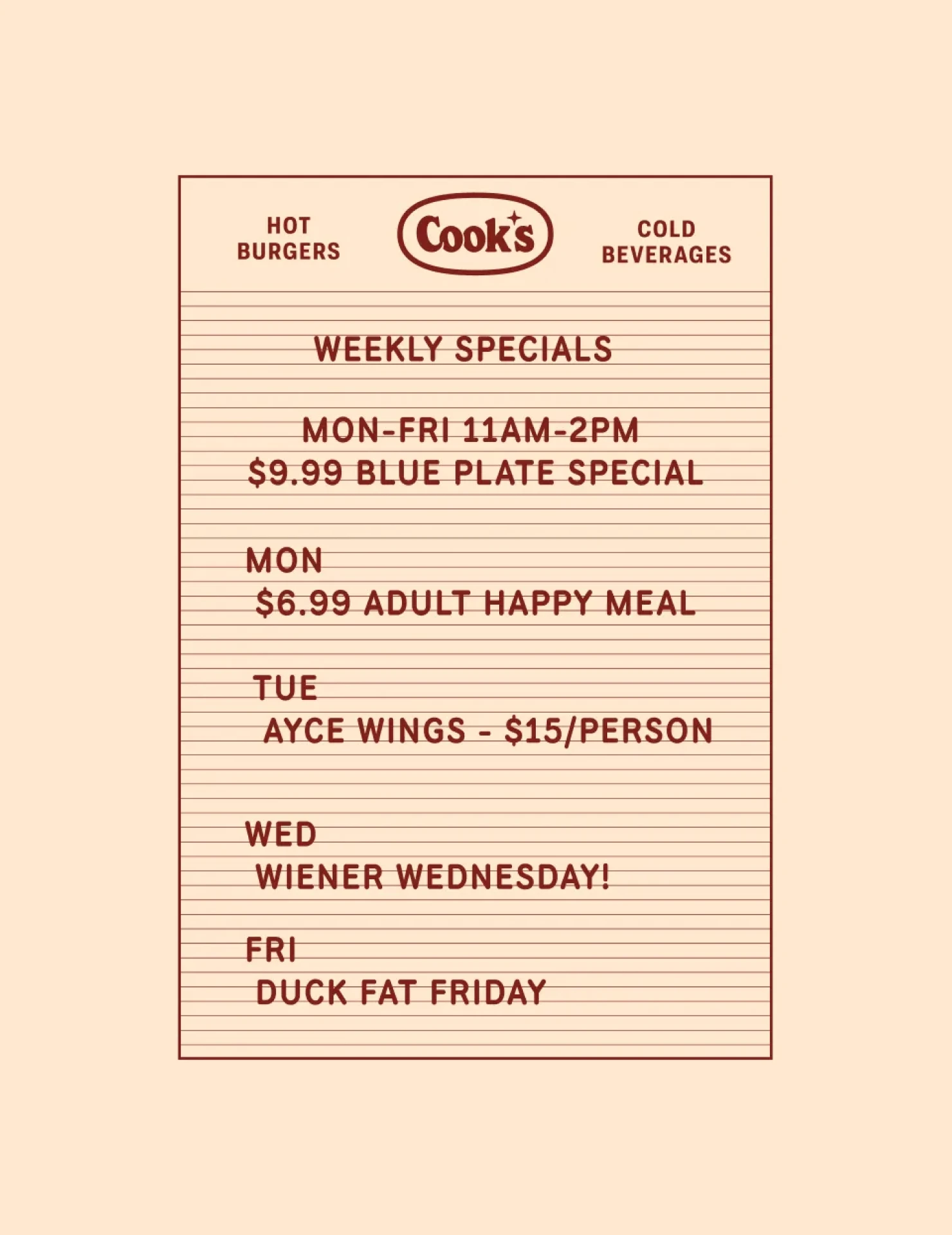 Cooks Burger Bar brand identity