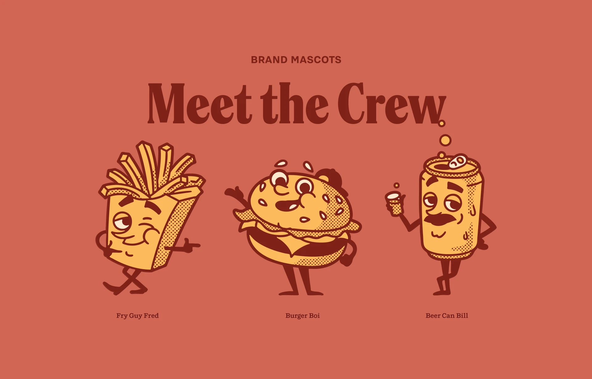 Cooks Burger Bar brand identity mascots