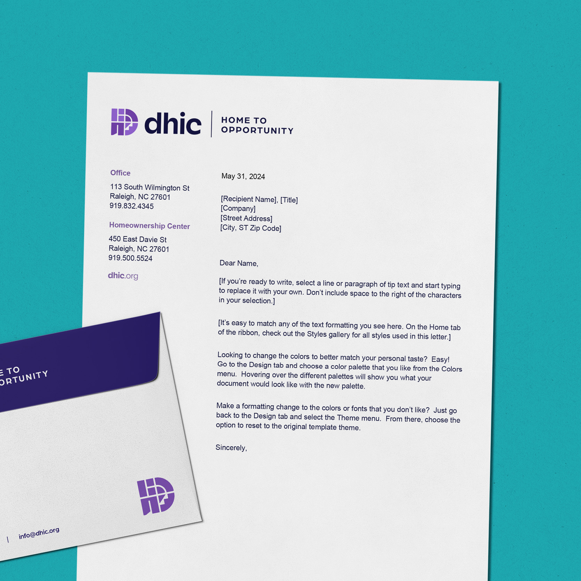 DHIC branded letterhead