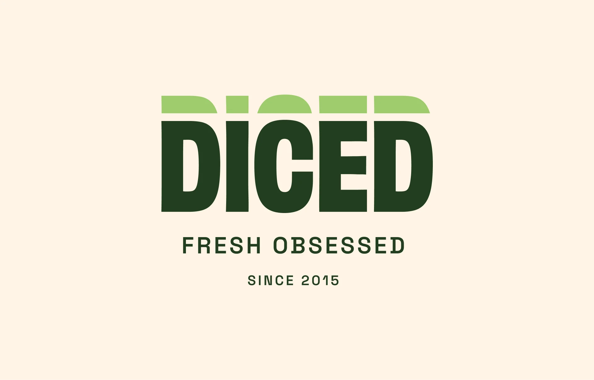 DICED logo over an off-white background
