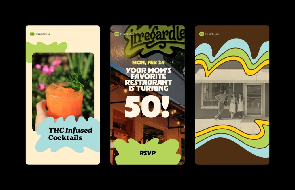 Irregardless brand refresh social graphics
