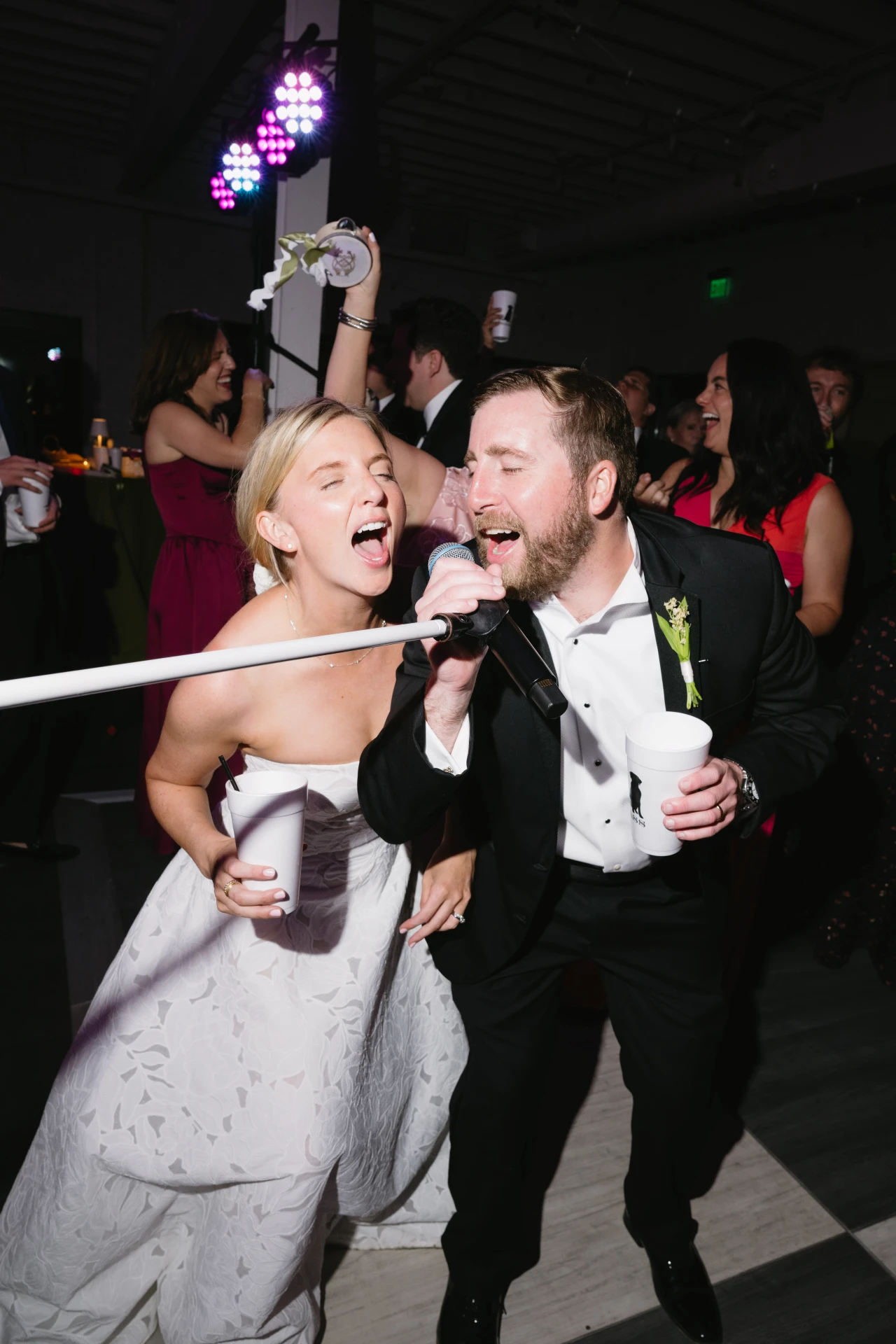 A married couple singing at Junction West