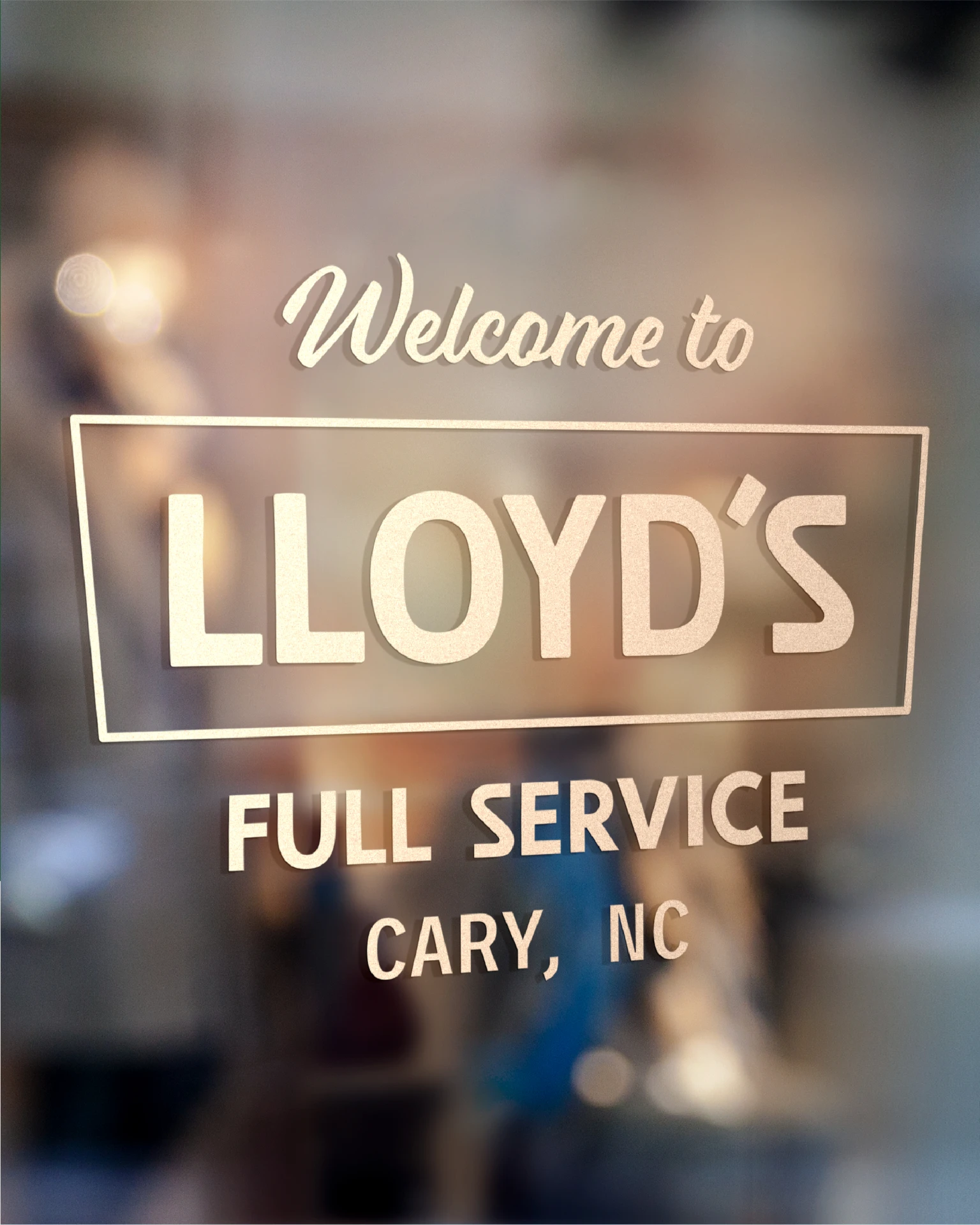 Gold leaf mockup for Lloyds Full Service