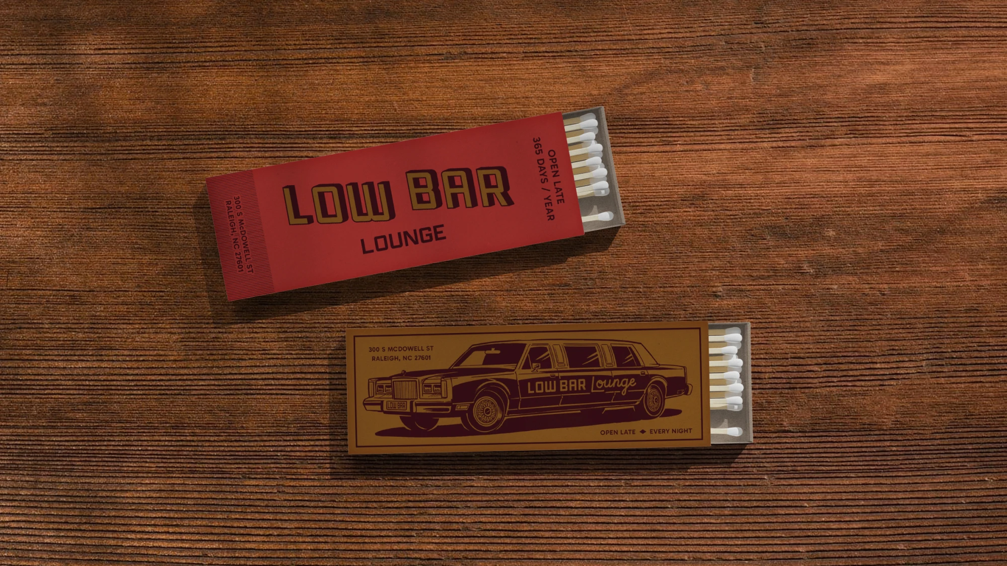 Low Bar lounge branded matches