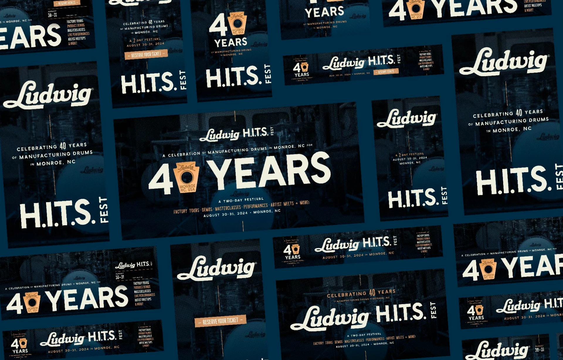 Ludwig HITS Drum festival 40 year branding