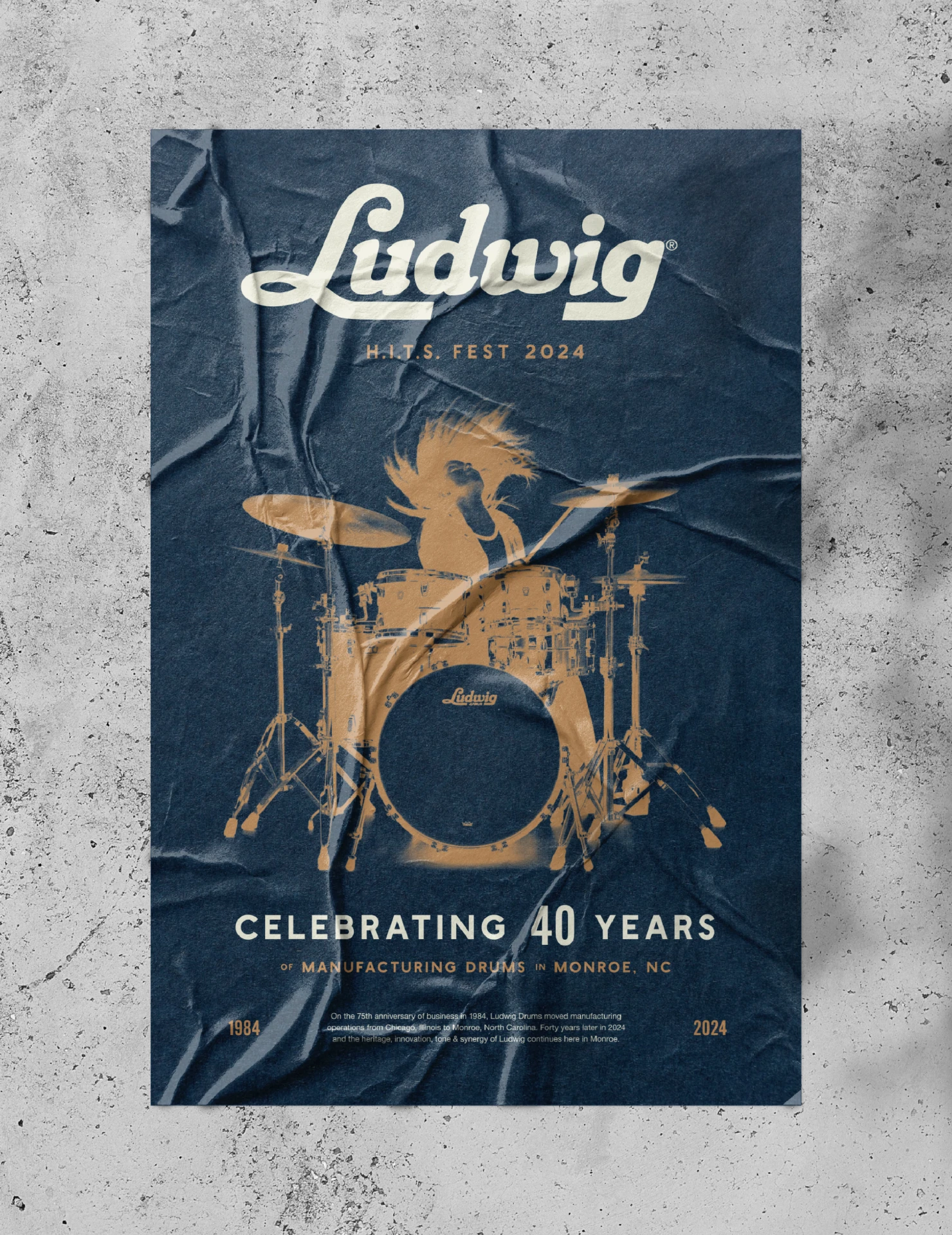 Ludwig HITS Drum festival 40 year branding
