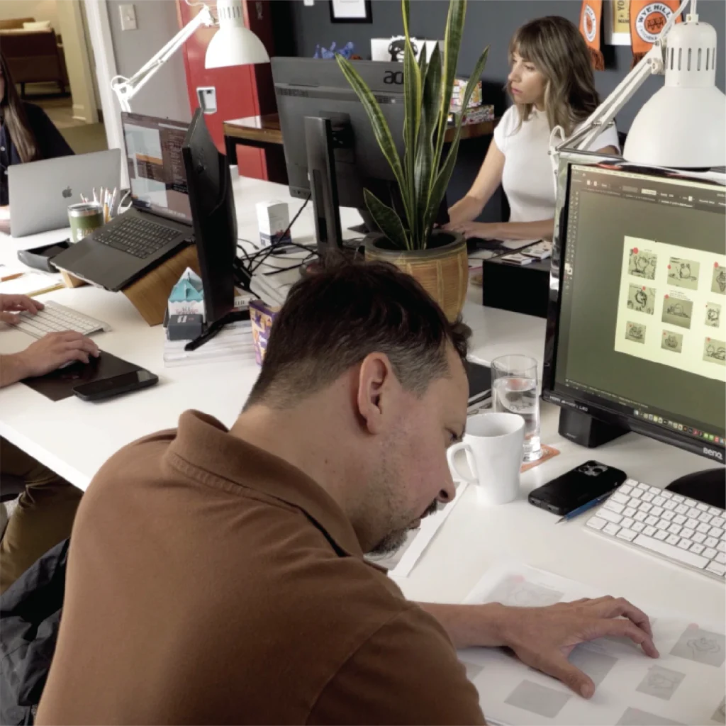 MRC brand studio sketching and studio work