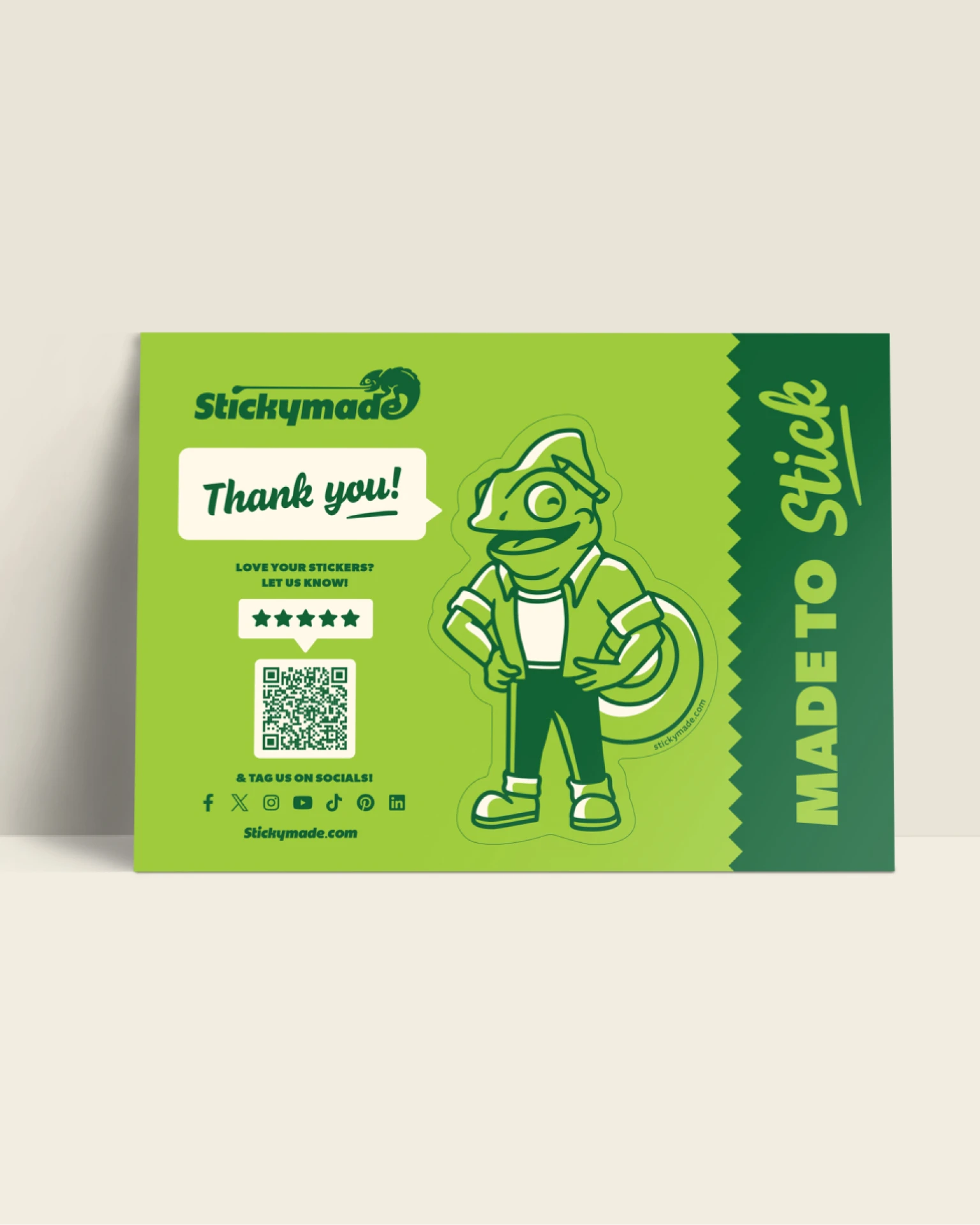 Stickymade brand identity, mascot illustration, messaging and more