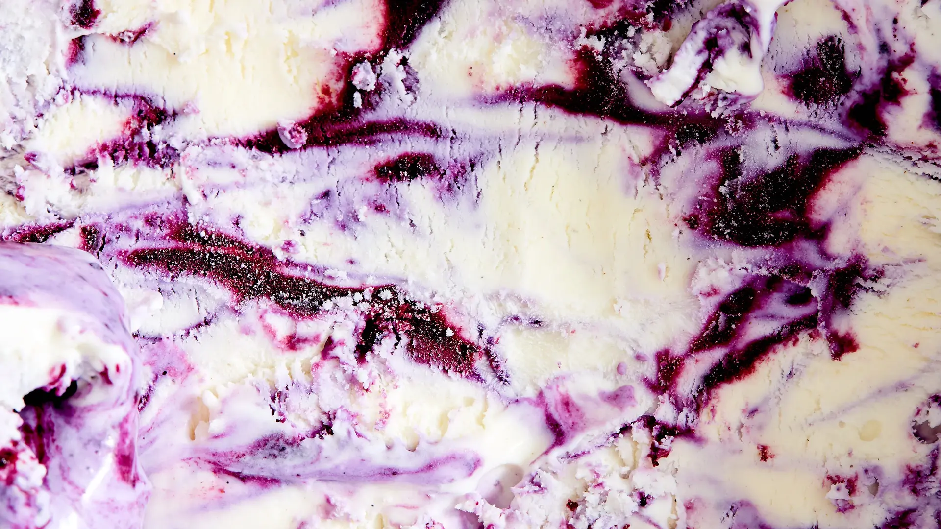 Macro photo of blueberry ice cream