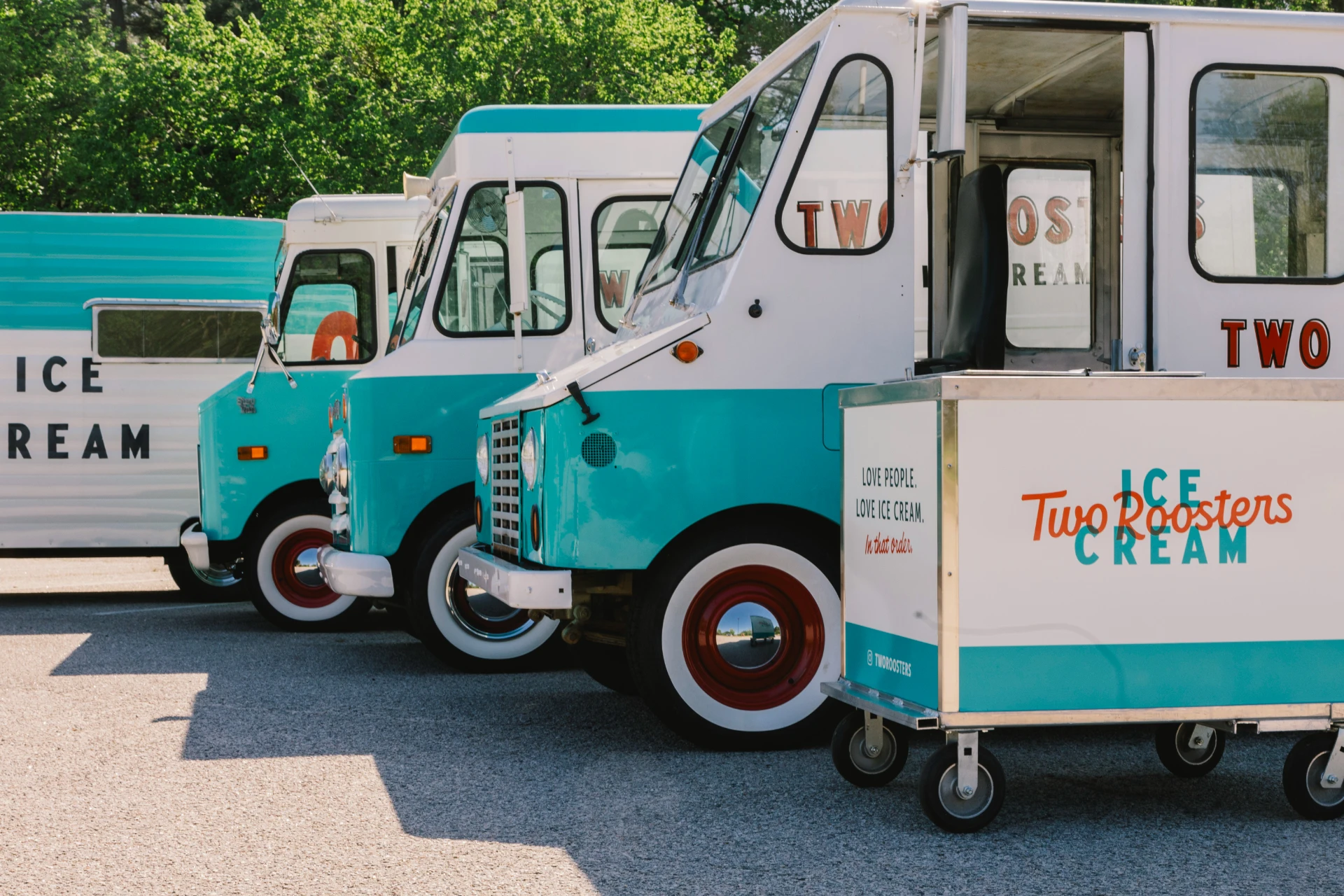 Two Roosters fleet of vintage catering vehicles
