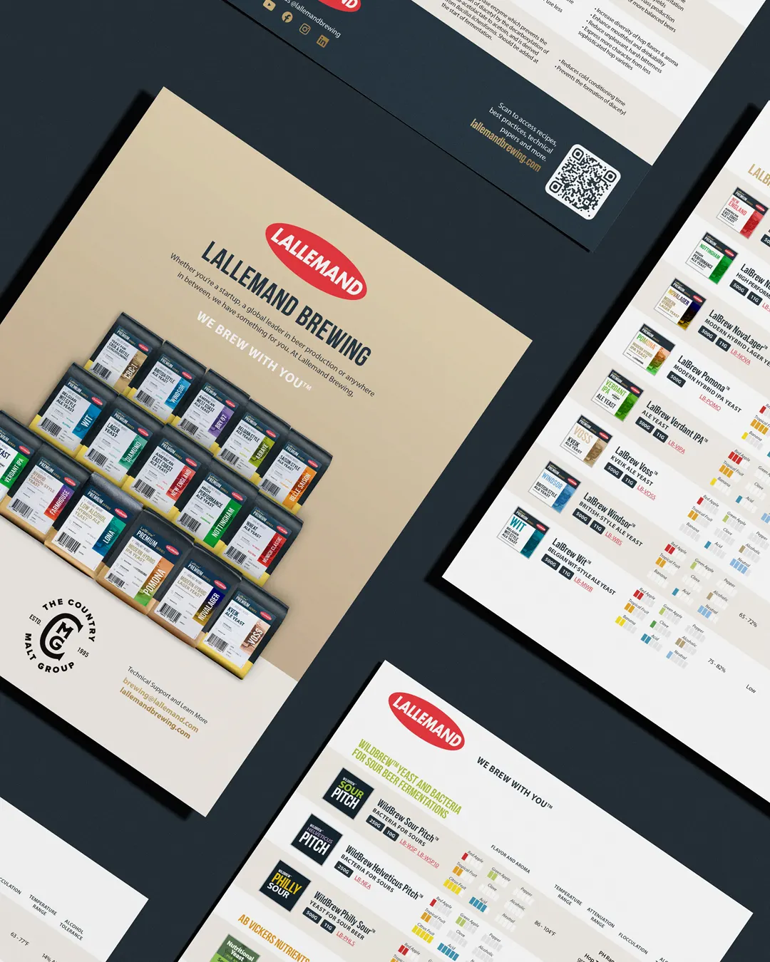 A distributor product brochure for Lallemand Brewings line of yeast