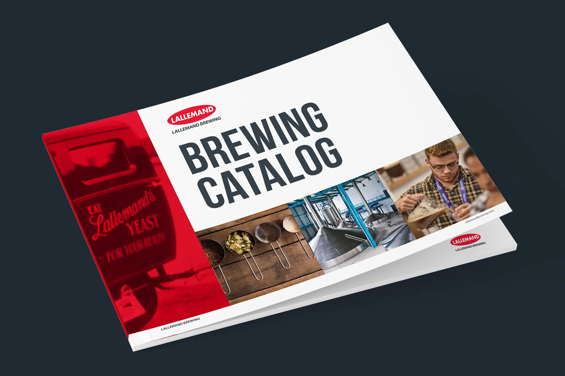 The cover of a 60+ page catalog for Lallemand Brewing's products and services