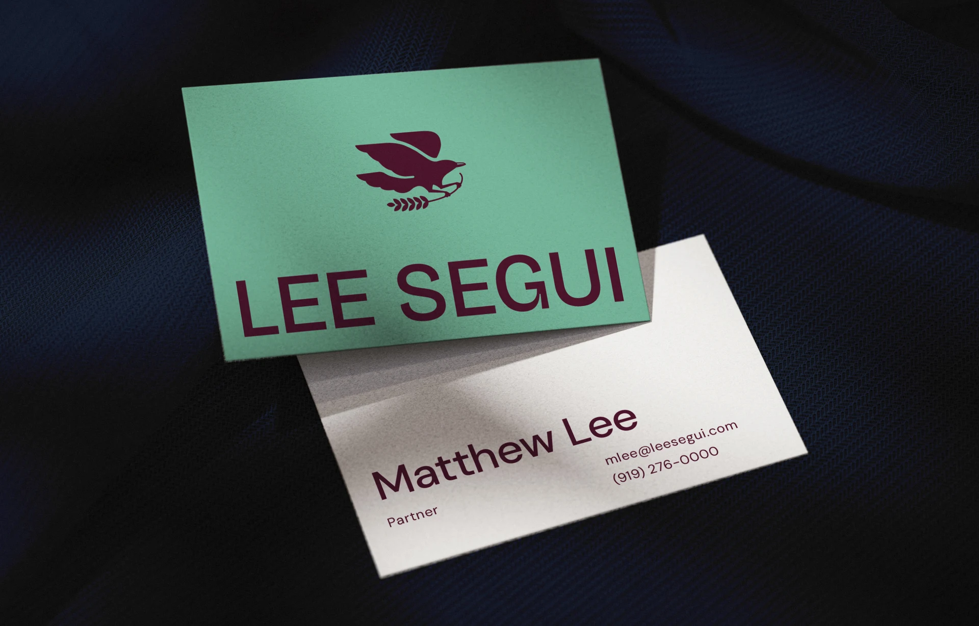 Double sided business cards for Lee Segui