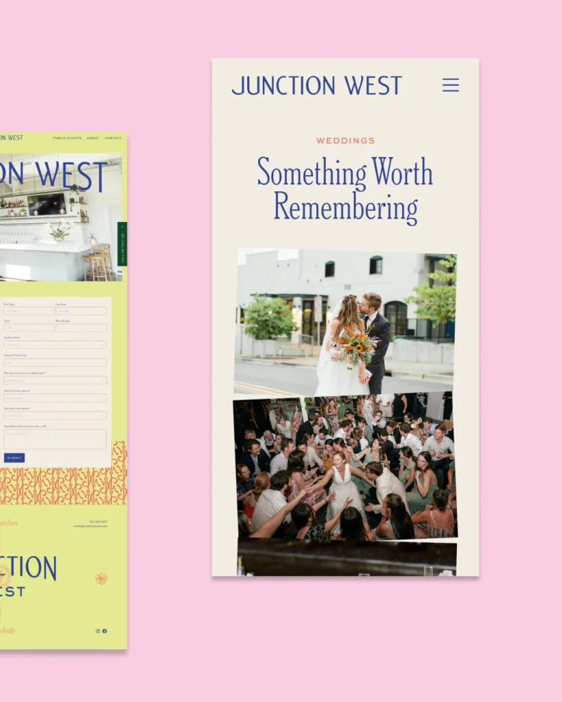 Mobile view of Junction West's website