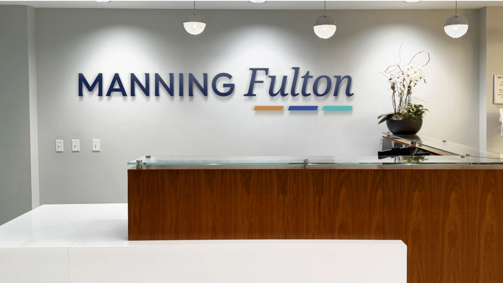 Manning Fulton attorneys rebranded office signage